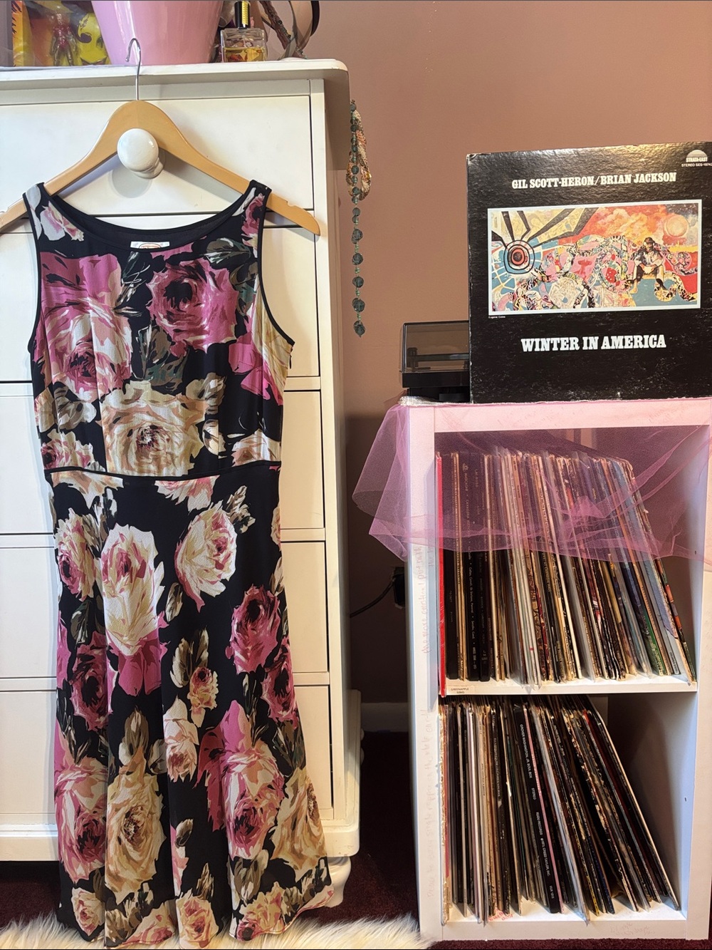 Vintage Y2K Silk Printed Dress Floral Black Pink Small Betsey Johnson Short Cute